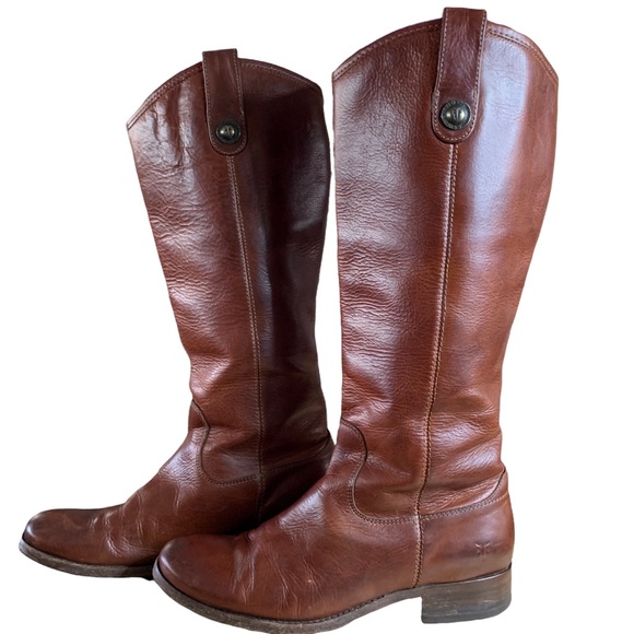 Frye boots knee high tall slouchy riding leather boots. Size 7.5B. 77167 Melissa